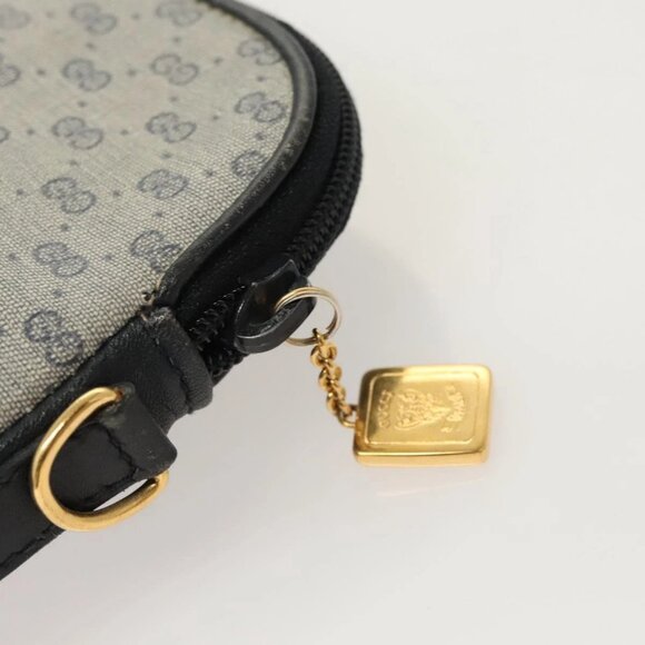 GUCCI Micro GG Supreme Shoulder Bag PVC Navy Gold - Picture 5 of 15